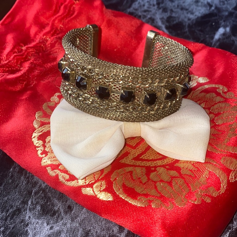 Statement Gold and Black diamond bangle/bracelet.
